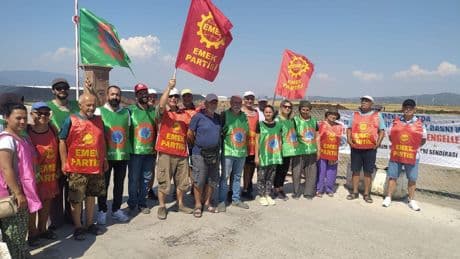 EMEP Dikili İlçe Örgütü’nden Queen Flowers direnişine ziyaret: “İşçiler geri alınsın”