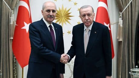 Cumhurbaşkanı Erdoğan, TBMM Başkanı Kurtulmuş'u kabul etti