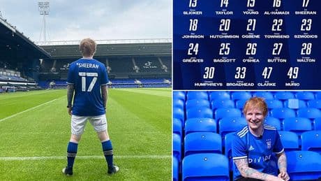 Ed Sheeran hits back at TikToker who branded Ipswich's decision to give singer No 17 shirt as 'embarrassing' - as he explains the real reason why it happened