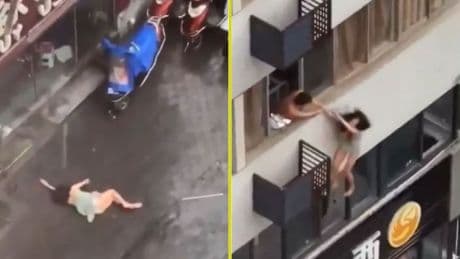 Kocasını metresiyle bastı, dördüncü kattan atladı
