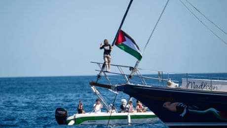 Humanitarian vessel on aid mission to Gaza rescues 4 migrants at sea; dozens returned to Libya