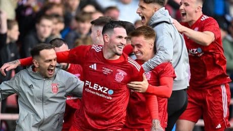 Kyle Lafferty leads wild Johnstone Burgh celebrations as former Rangers star makes history with Junior Cup heroics