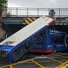 'Did I pass?' Driver training bus has roof ripped off in bridge crash