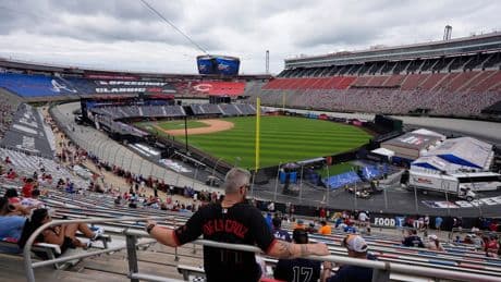 Play ball, take 2: The MLB Speedway Classic resumes at Bristol after rain suspension