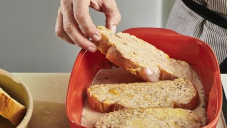 Challah French toast is a simple but indulgent breakfast to make Mom on Mother's Day