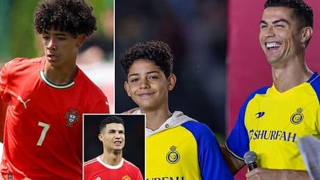 Man United scout 'watches Cristiano Ronaldo Jr's Portugal debut' as youngster's father sends his son heartwarming message