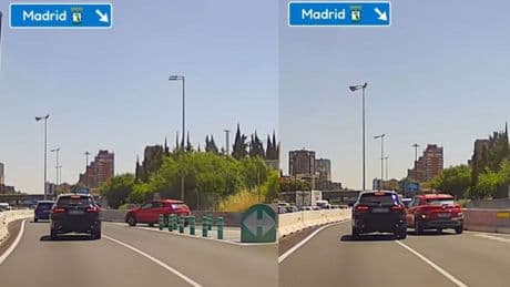 La peligrosa maniobra de un coche que casi provoca un accidente en Madrid y ha indignado a cientos: “A ver si volvemos a la autoescuela a repasar qué significa una línea continua”