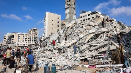 Israel destroys second high-rise in Gaza City giving residents just 20 minutes to evacuate 15 storeys