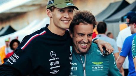 Alonso, Schumacher y Djokovic ejercen de 'profesores' de Russell