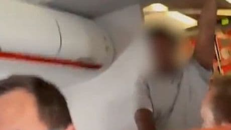 Shock moment easyJet passenger is tackled in mid-air after 'Allahu Akbar' shouts