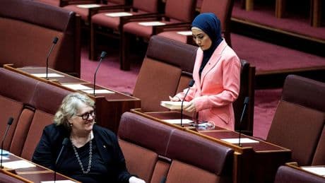 Australia’s first hijab-wearing senator says older colleague told her to drink wine and ‘dance on table’