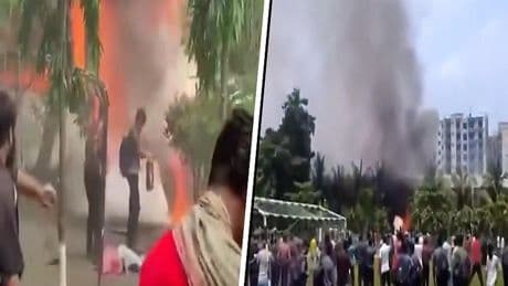 Militair toestel crasht tijdens lesuren op school Bangladesh
