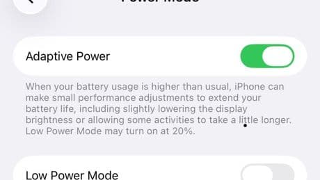 iOS 26’s new ‘adaptive power’ mode dials back performance to save battery