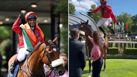 Suraj Narredu emulates 'hero' Frankie Dettori at Ascot with celebratory flying dismount