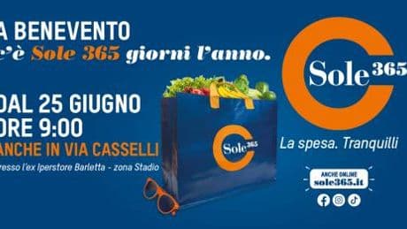 Comunicato Stampa: Nuova apertura Sole365 a Benevento in via Casselli