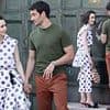 Lily Collins strolls hand-in-hand with on-screen lover Eugenio Franceschini in Rome as they film romantic scene for Emily In Paris series five