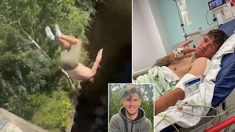 Father, 40, left hospitalised with horror injuries after stunt to 'relive his youth' goes violently wrong