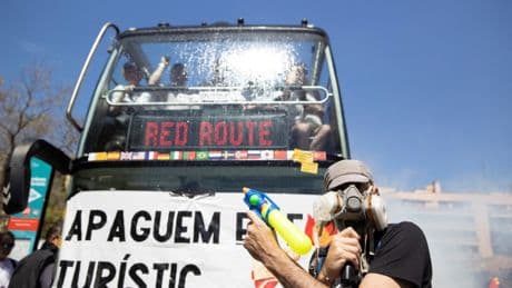 Anti-tourist mob attacks holidaymakers with water guns as they vow Spain faces ‘long hot summer’ of protest carnage