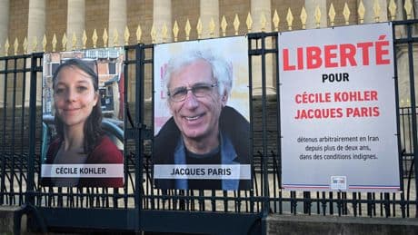 'No signs of hope': French couple mark three years in Iranian prison