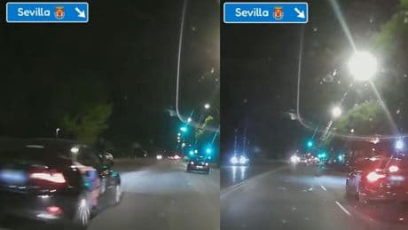 Un VTC adelanta a un coche en una calle de Sevilla con línea continua y 'estalla' la polémica sobre quién lo ha hecho mal: “Injustificable lo que hace, pero la derecha es ese carril que muchos desconocen”