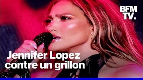 Un grillon monte sur le corps de Jennifer Lopez pendant son concert au Kazakhstan
