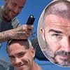 Bald David Beckham shaves son Romeo's head despite his own disastrous DIY buzz-cut during luxury yacht trip
