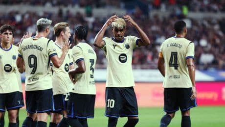 Lamine se corona con un doblete y una celebración con mensaje