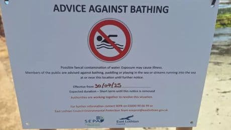 'Raw sewage' warning at Scots beach as swimmers warned not to enter the water
