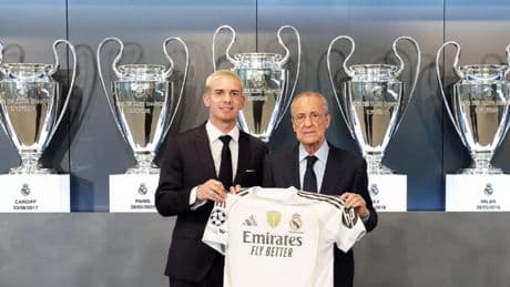 ¡Ojo al detalle de Mastantuono con Florentino Pérez!