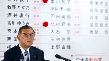 Japan’s Ishiba Vows to Stay in Power After Debilitating Election Loss