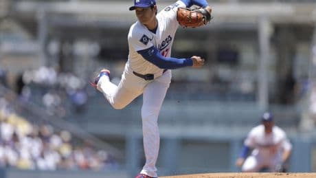 Ohtani pitches one sharp inning, then drives in five runs in Dodgers' win over Nationals