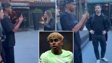 Hilarious moment Lamine Yamal gives fake name to woman who asks him to take photo with no idea who Barcelona star is