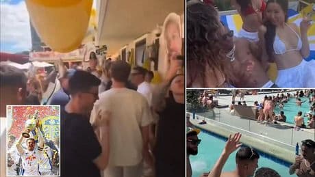 Inside Leeds' Vegas promotion party: Former Man United star leads the celebrations in Sin City as players continue to bask in top-flight return