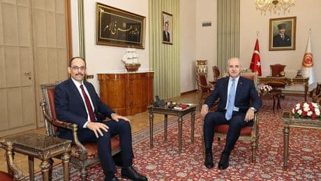 Kurtulmuş ve Kalın, Meclis'te bir araya geldi! Gündem 'Terörsüz Türkiye'