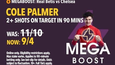 Betis vs Chelsea Conference League final boost: Get Cole Palmer 2+ shots on target in 90 mins at 9/4 with Tote