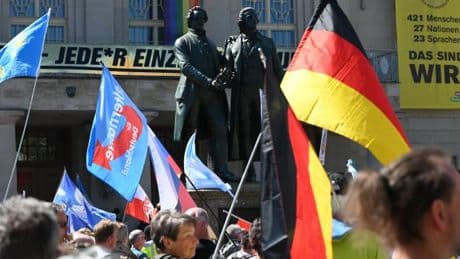 Proteste gegen rechte Demonstrationen von „Gemeinsam für Deutschland“