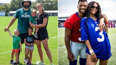 Rival NFL WAGs Ciara and Kylie Kelce name the team they both want to fail in the new season