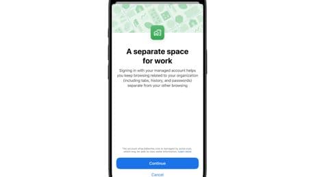 Chrome will let you switch between personal and work accounts on iOS