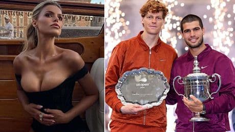 Tennis's superstar love triangle: World No 1 and 2 Carlos Alcaraz and Jannik Sinner 'BOTH dating the same swimsuit model'