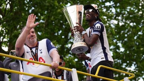 Fans line streets as Tottenham celebrate Europa League success