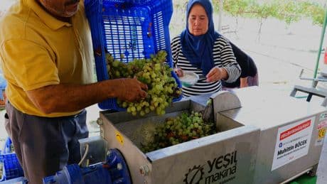 Antalya Büyükşehir Belediyesi'nden üreticiye üzüm sıkma makinesi desteği