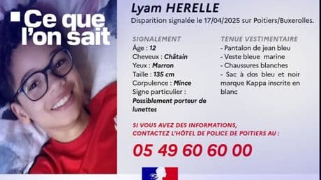 Piste de la fugue, enquête, perquisitions... Ce que l'on sait de la disparition de Lyam, 12 ans, dans la Vienne