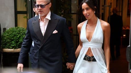 La española Inés de Ramón y Brad Pitt, juntos en su primer posado en Nueva York