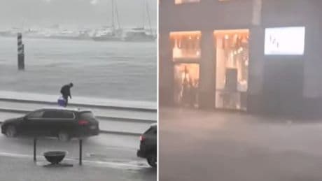 Bomba d'acqua su Milano, forte vento a Firenze. A Novara danni al locale di Cannavacciuolo