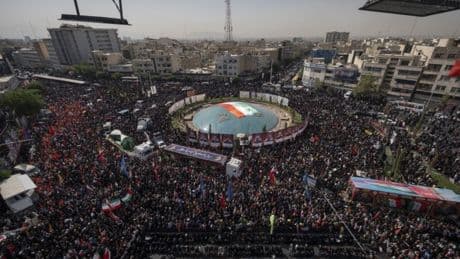 ‘Death to America’ chants ring out at funerals for Iranian military commanders