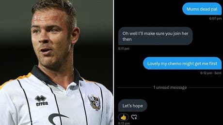Footballer who threatened to 'punch the f***ing head' of fan involved in row after it emerges the supporter has cancer