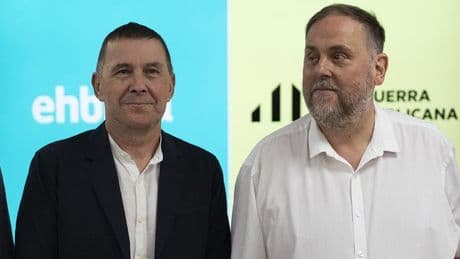Junqueras y Otegi  abogan por "más construcción nacional" frente a la "ola reaccionaria" de PP y Vox