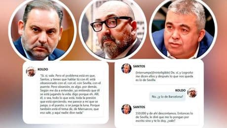 Koldo, a Ábalos: "Santos está obsesionado con Sevilla y el puente. Por la presión que ejerce parece que se juega el puesto o la luna"