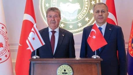 KKTC Başbakanı Üstel, İçişleri Bakanı Yerlikaya'yı kabul etti