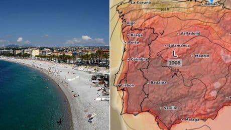 Holiday weather maps show mega 40C heatwaves over school summer breaks for Spain, Greece, France